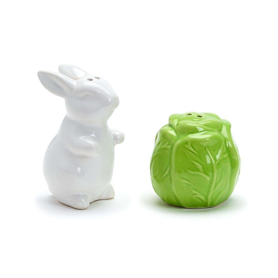 Two's Company Kitchen & Dining | Easter Bunny And Cabbage Leaf Salt And Pepper Shaker Set