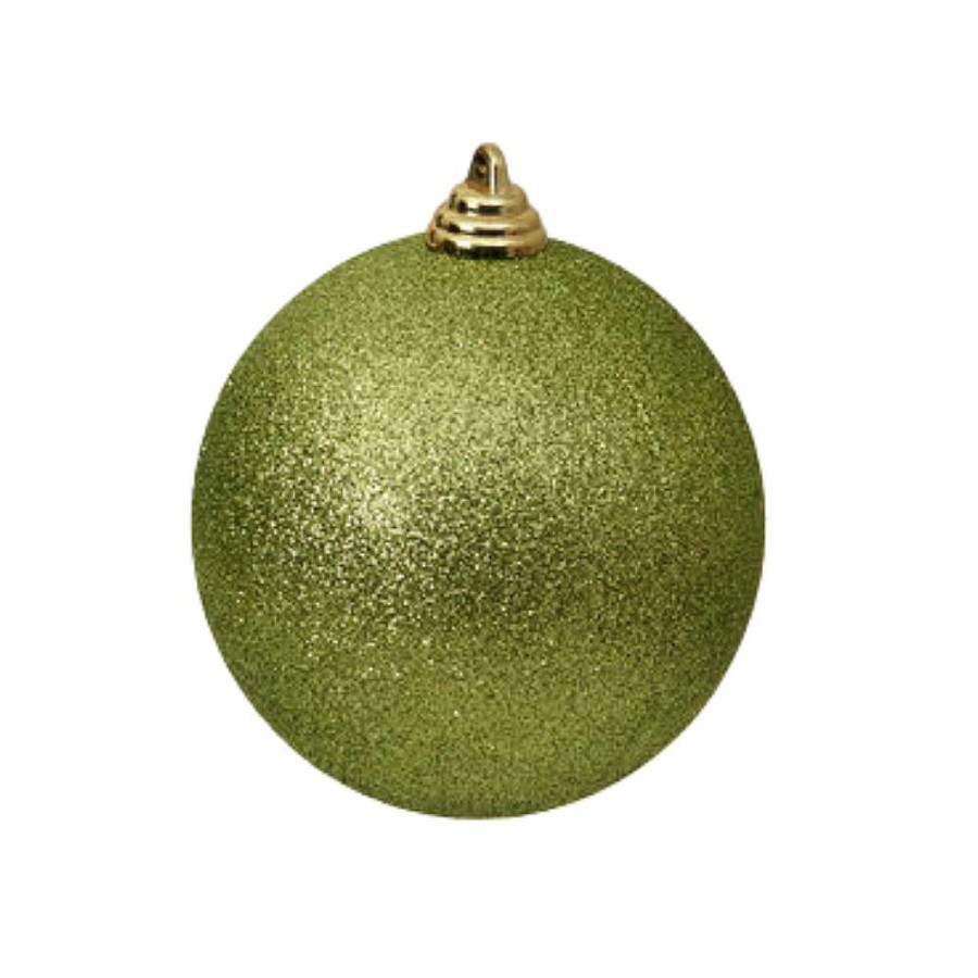 Farrisilk Spring | Lime Green Glitter Ball Ornament, 6"