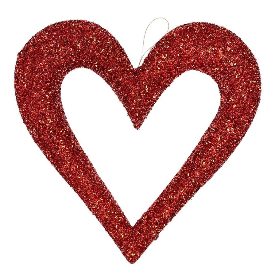 Craig Bachman Table Decor | Glitter Hollow Heart 14"