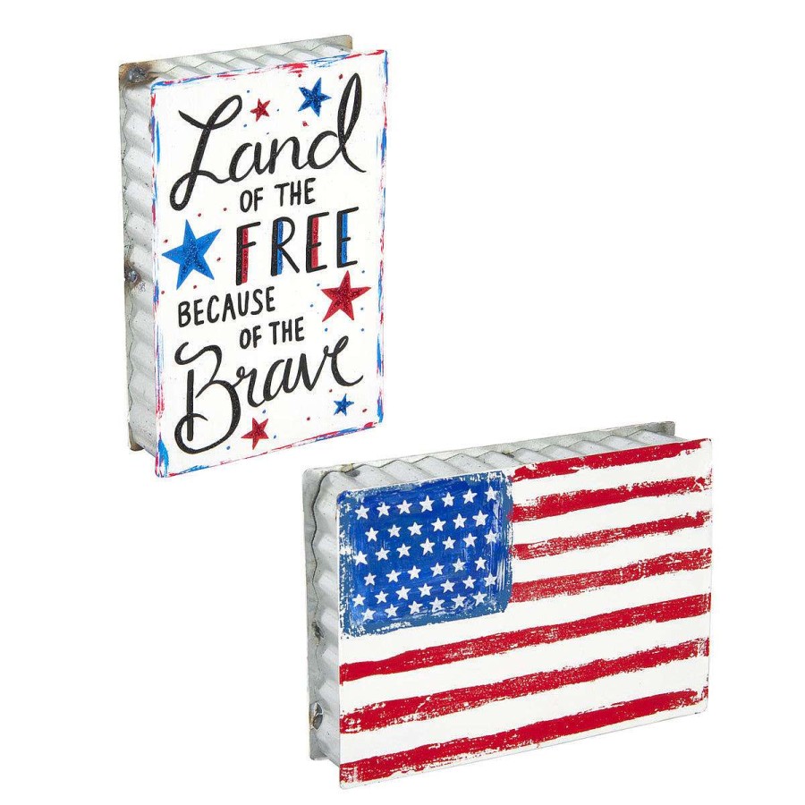 The Round Top Collection Home Accents | Free And Brave Flag Sitter