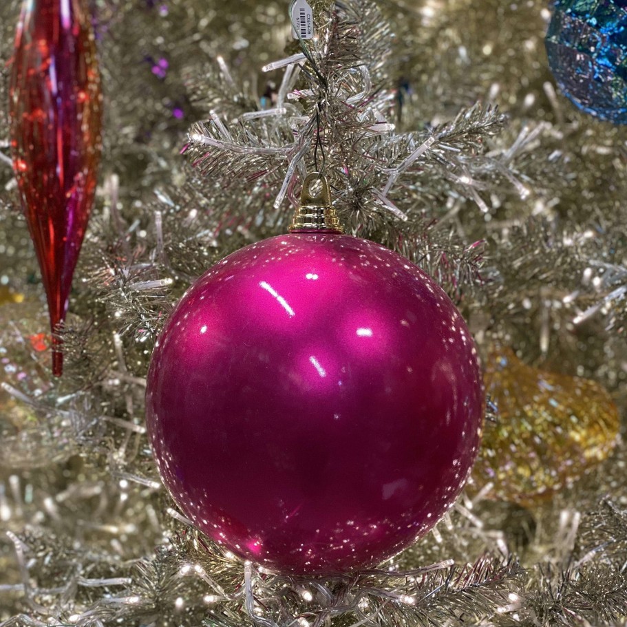 Farrisilk Spring | Fuchsia Candy Apple Ball Ornament, 6"