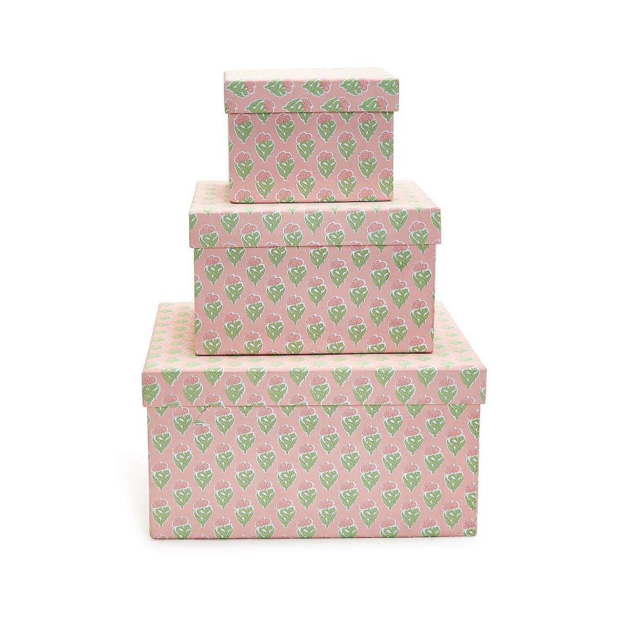 Two's Company Spring Focal Points | Floral Block Print Nesting Boxes