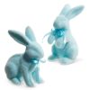RAZ Table Decor | Pastel Blue Flocked Bunny