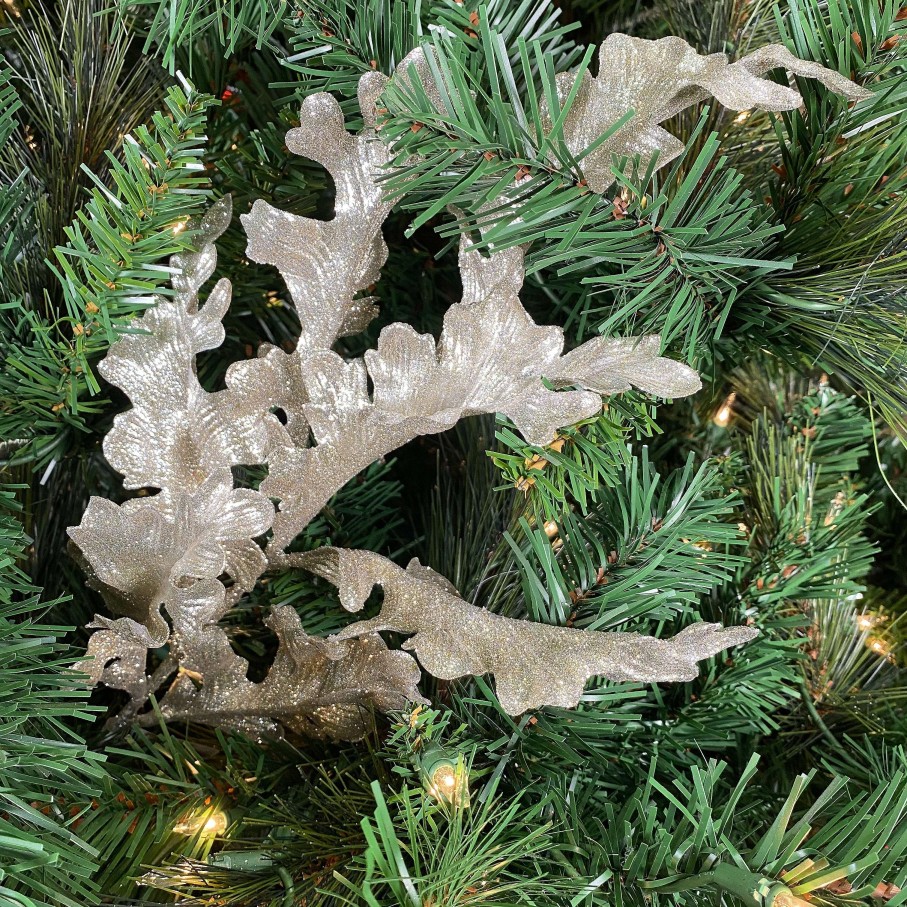 Direct Export Co. Floral Decor | Platinum Acanthus Leaf Spray