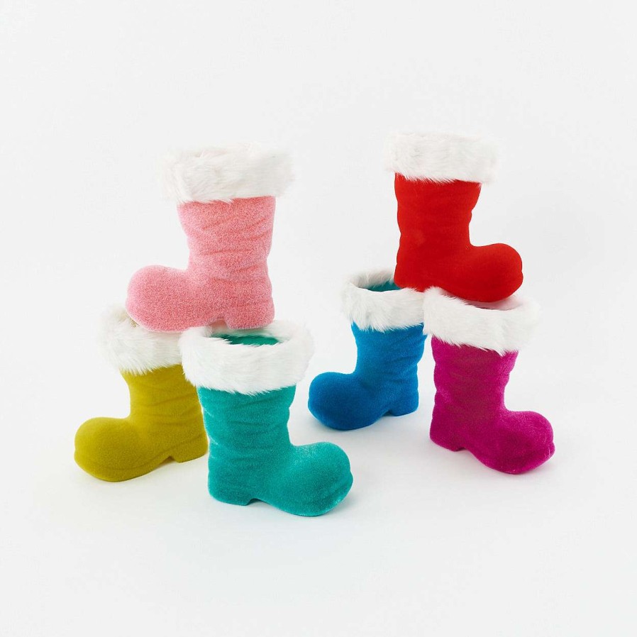 180 Degrees Home Accents | Flocked Boot, 10"