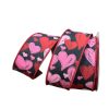 Craig Bachman Ribbon | Hand Drawn Hearts On Black Ribbon, 1.5"X10Yd