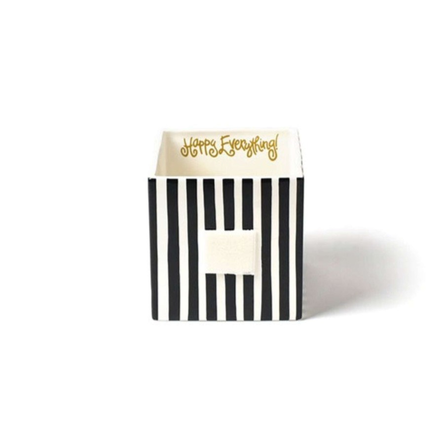 Happy Everything Diy Containers | Black Stripe Medium Nesting Cube By Happy Everything!