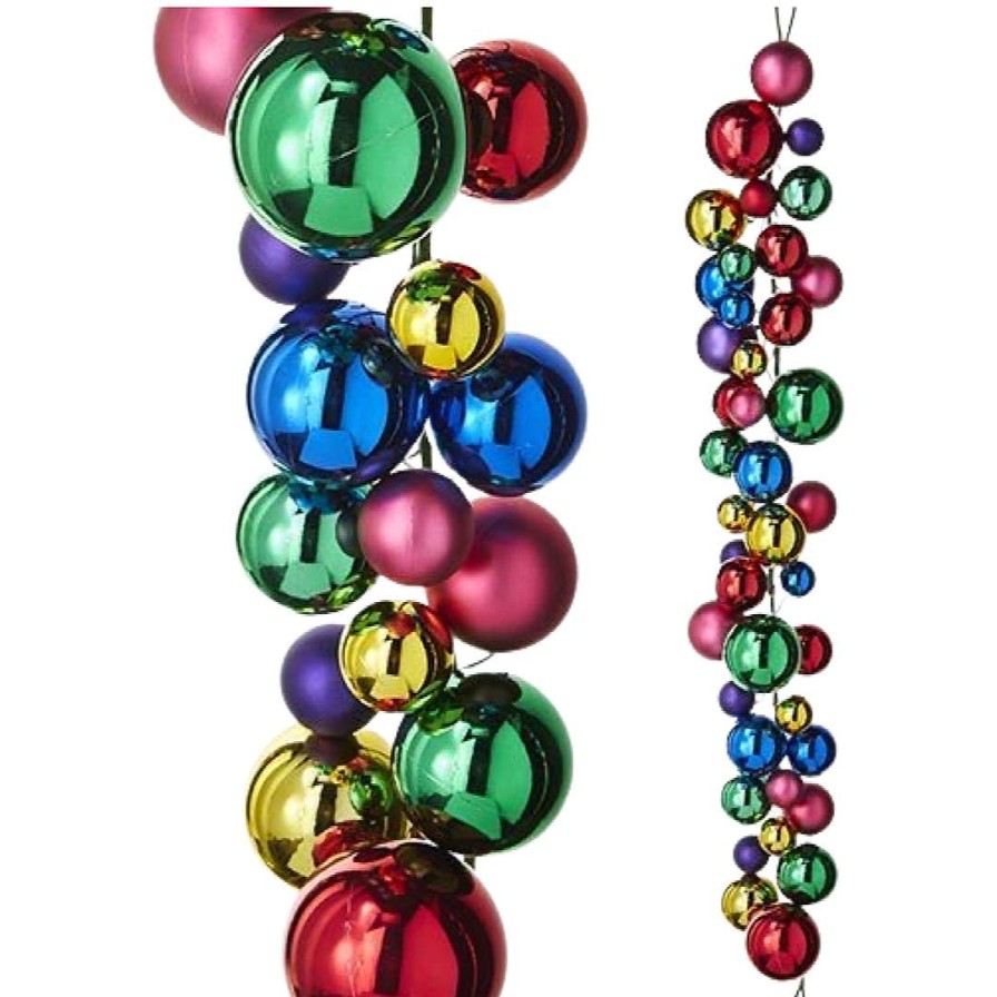 RAZ Garlands | 4' Shiny And Matte Multi Ball Garland