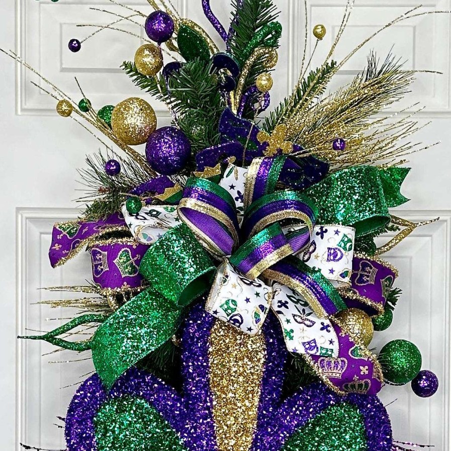 Miss Cayce's Door Decor | It'S A Mardi Party Teardrop