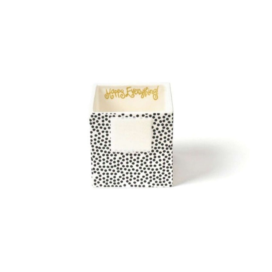 Happy Everything Decorative Containers | Black Mini Dot Small Nesting Cube By Happy Everything!