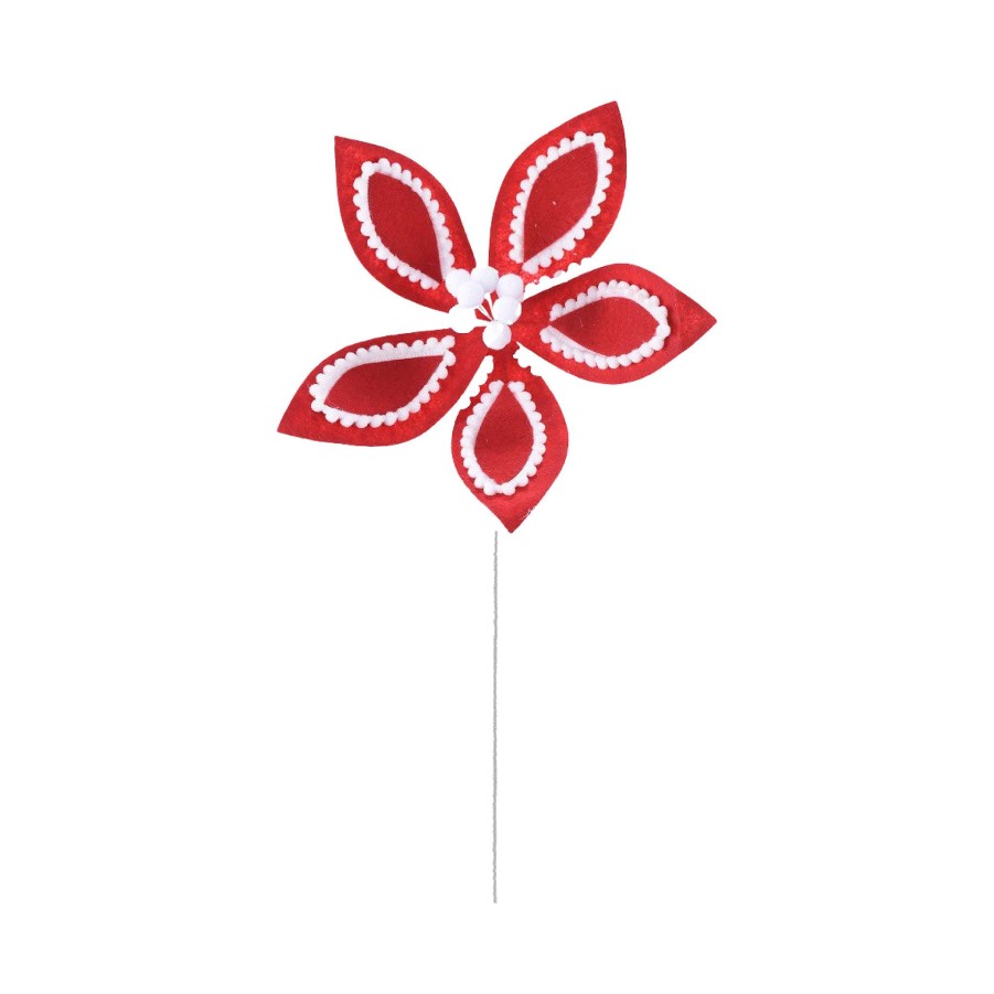 Direct Export Co. Floral | Red Felt Poinsettia Stem