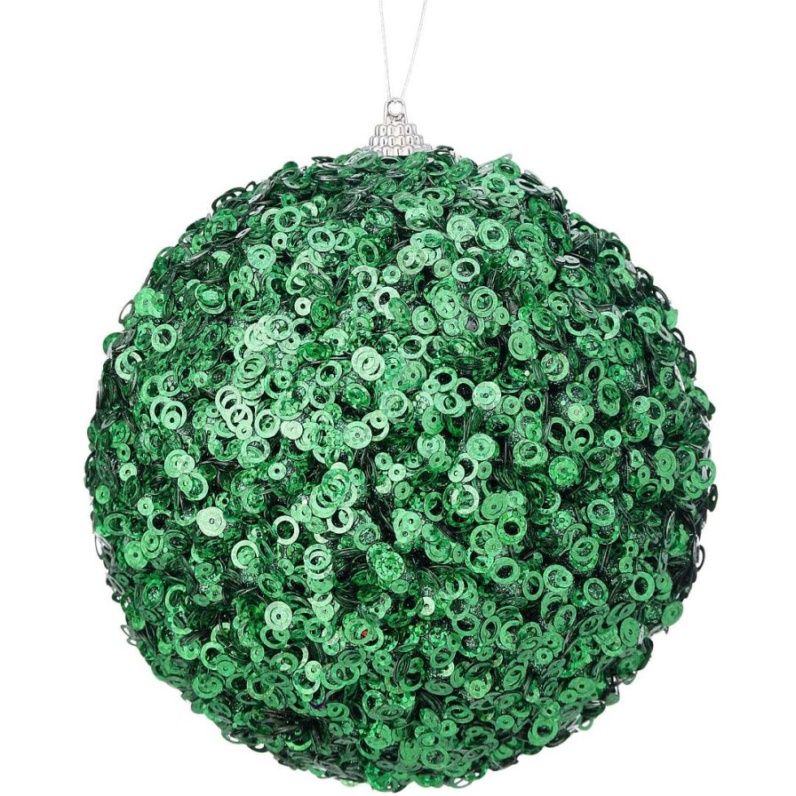 Regency St. Patrick'S Day | Green Glamour Sequin Ball Ornament