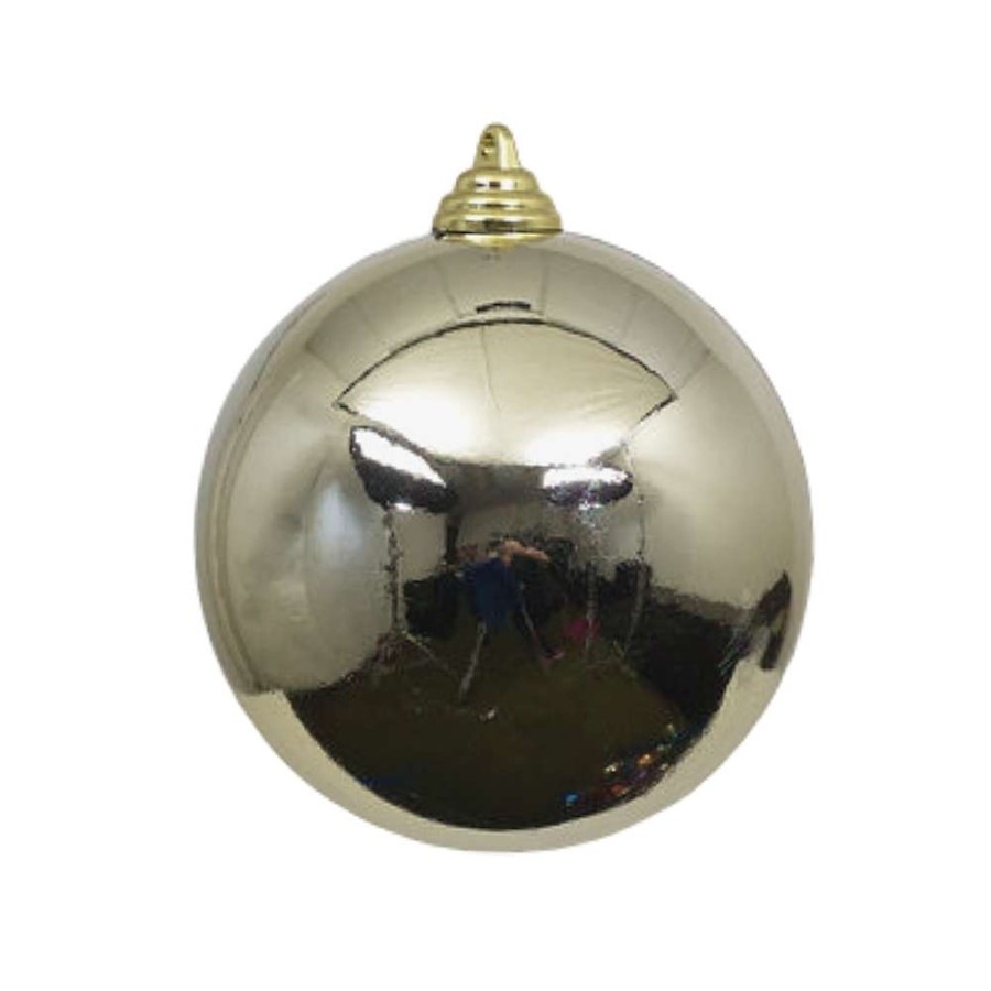 Farrisilk Ball Ornaments | Platinum Shiny Ball Ornament, 8"