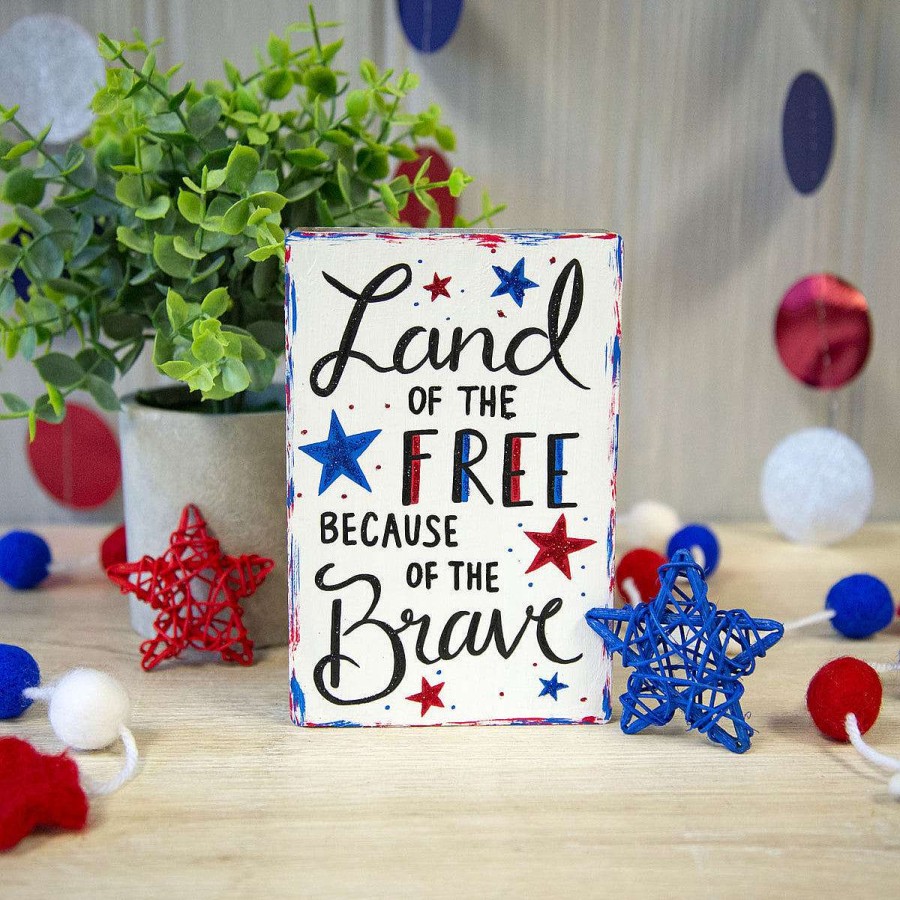 The Round Top Collection Home Accents | Free And Brave Flag Sitter