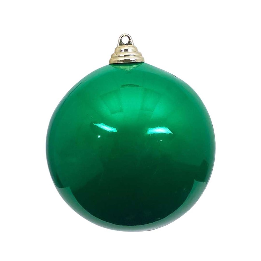 Farrisilk Mardi Gras | Emerald Green Candy Apple Ball Ornament, 6"