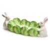 RAZ Table Decor | Green Cabbage Tray With Bunnies