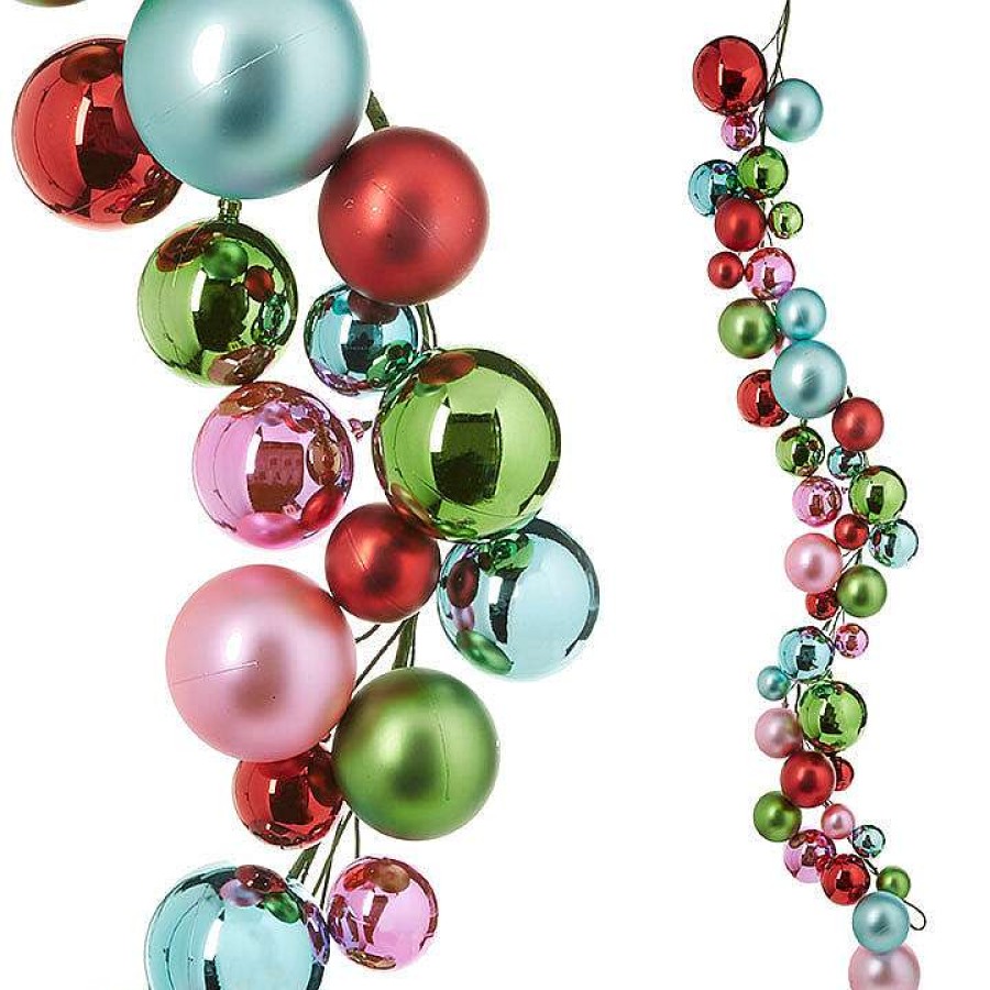 RAZ Garlands | Multicolor, Dense Ball Garland, 4'