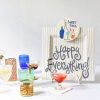 Happy Everything Table Decor | Stone Stripe Square Big Entertaining Platter By Happy Everything!