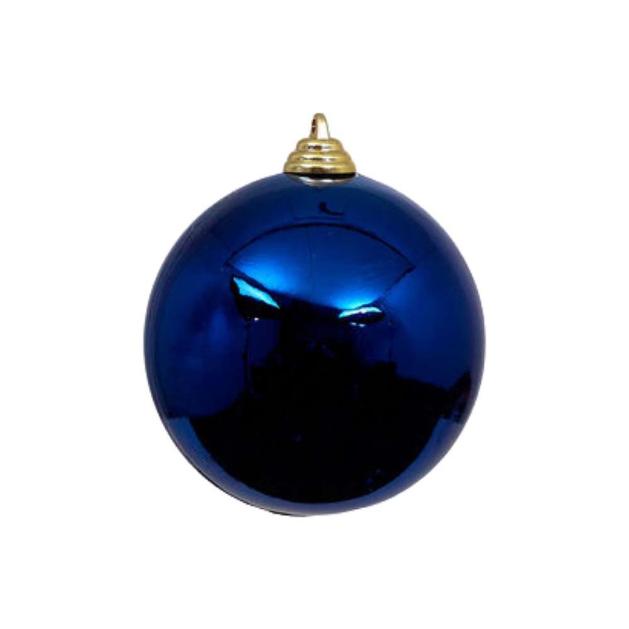 Farrisilk Ball Ornaments | Blue Shiny Ball Ornament, 8"