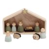 180 Degrees Table Decor | Flocked Nativity Scene