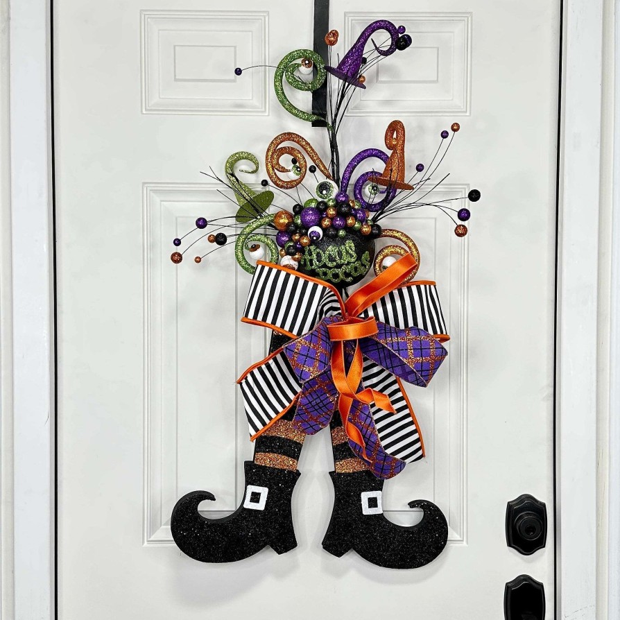 Craig Bachman Wall Decor | Glitter Stripe Halloween Witch Legs