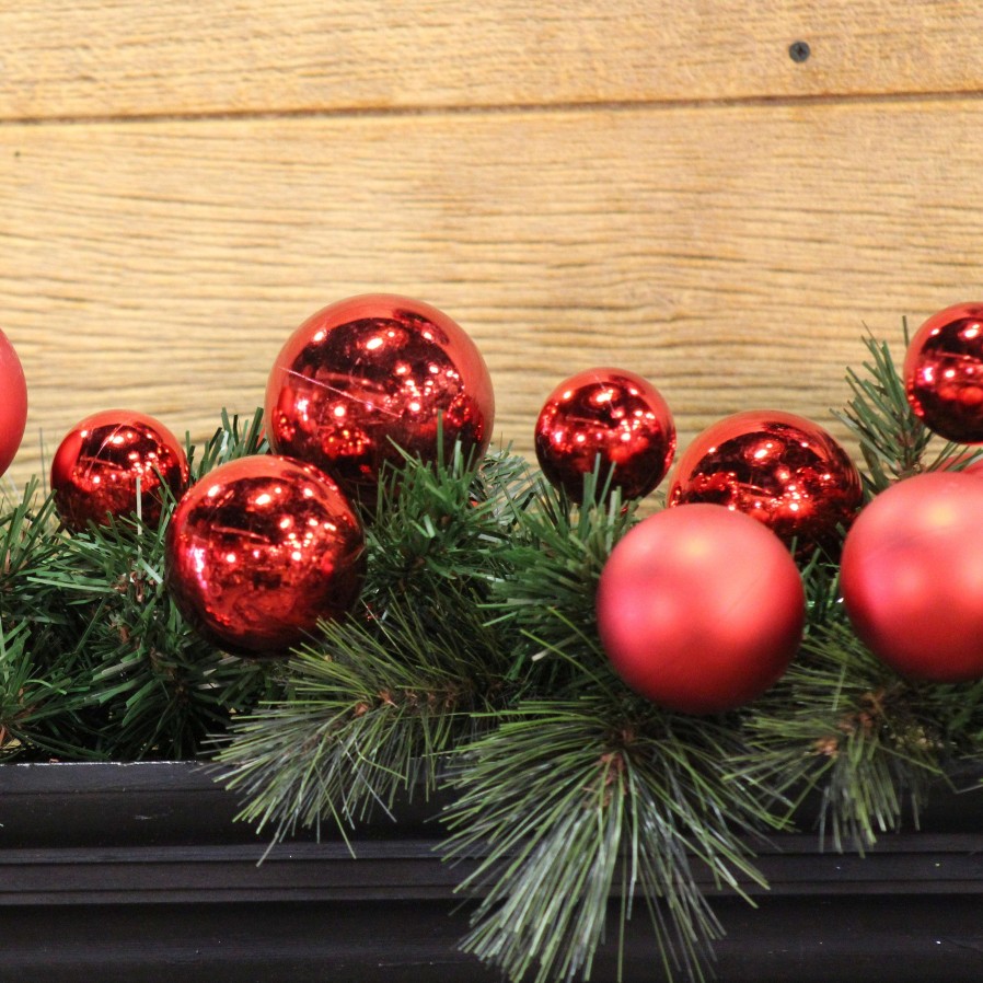 RAZ Garlands | 4' Red Dense Ball Garland