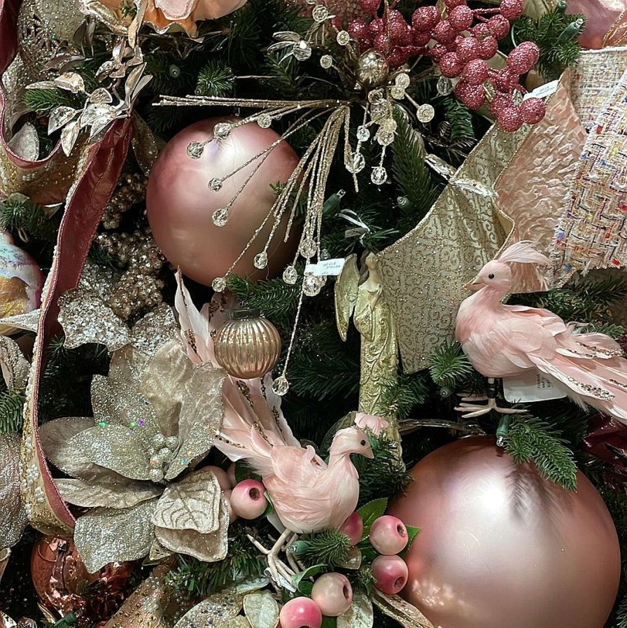 Farrisilk Ball Ornaments | Dusty Rose Matte Ornament, 6"