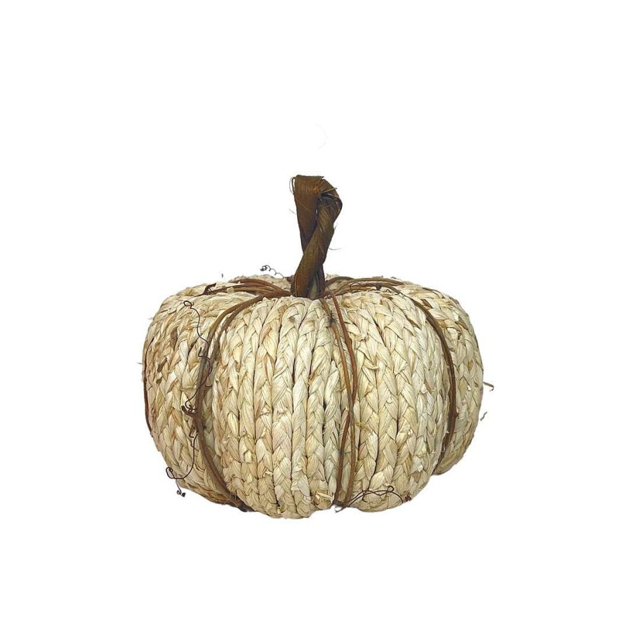 Liberty Floral Table Decor | Woven Corn Husk Pumpkin, Small