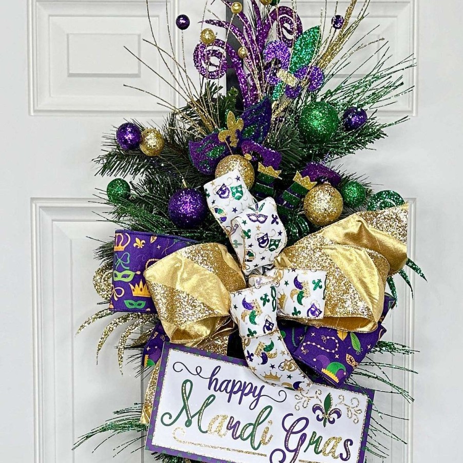 Craig Bachman Table Decor | Happy Mardi Gras Glitter Sign