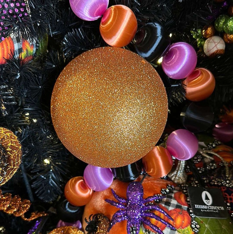 Farrisilk Ball Ornaments | Copper Glitter Ball Ornament, 6"