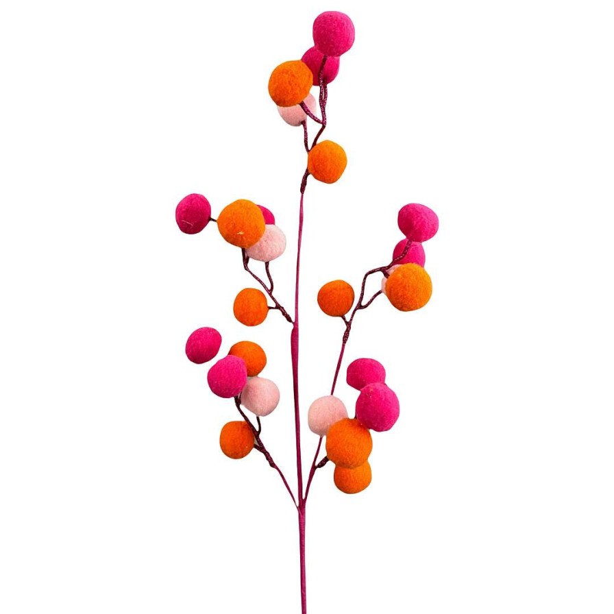 Liberty Floral Halloween | Pink And Orange Felt Ball Spray