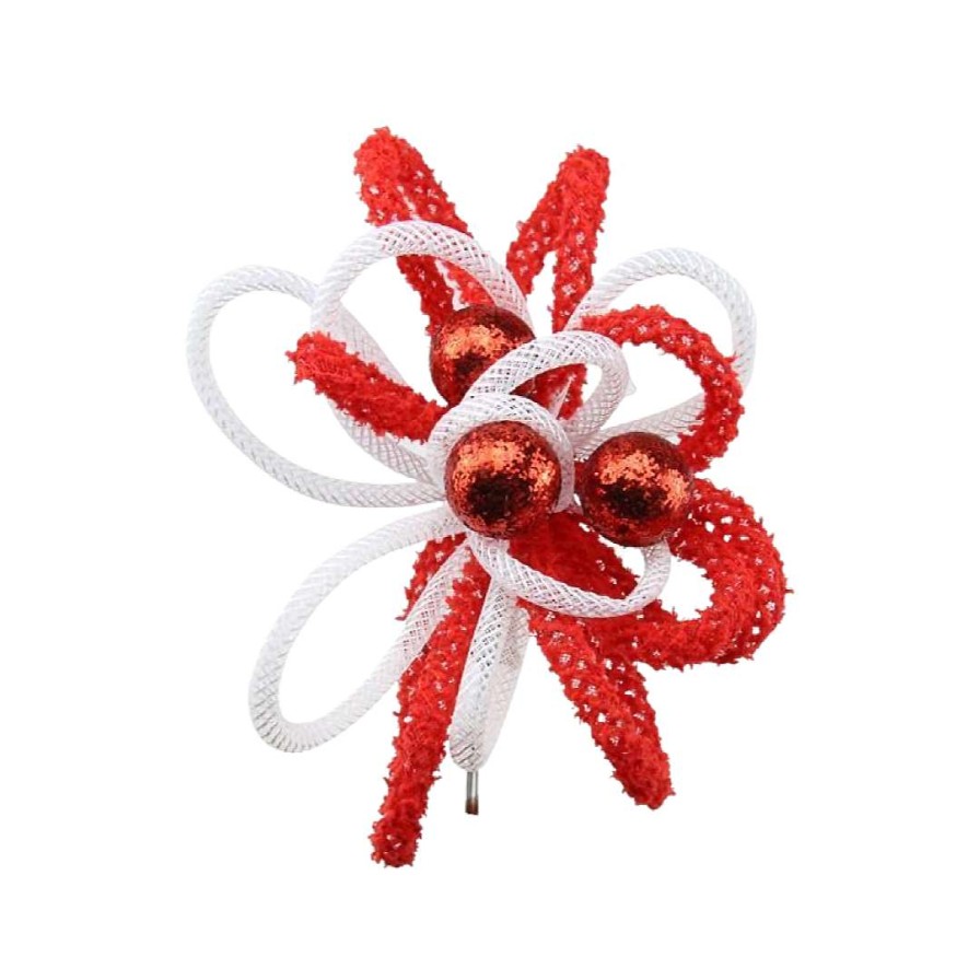 Craig Bachman Floral | Tubing, Glittered Ball Pick In Red & White