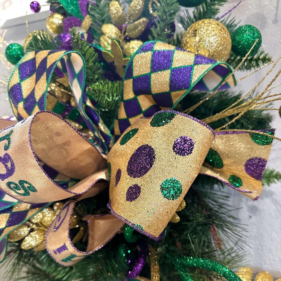 Craig Bachman Mardi Gras | Giant Mardi Gras Polka Dots, 2.5"X10Yd