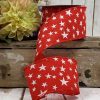 D. Stevens Ribbon | Red Linen Stars Ribbon, 2.5" X 10Yd