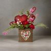 Craig Bachman Floral | Glittery Heart Pick, Red