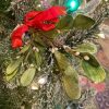 Kurt S. Adler Floral | 10" Mistletoe Pick With Red Satin Bow