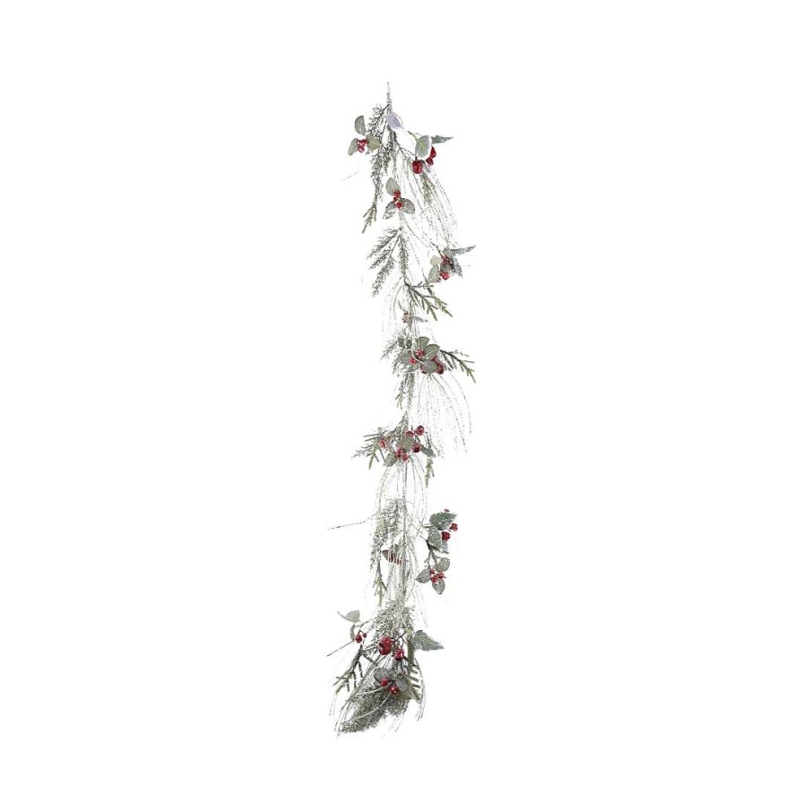 Direct Export Co. Garlands | Green Natural Frosted Pine Berry Garland