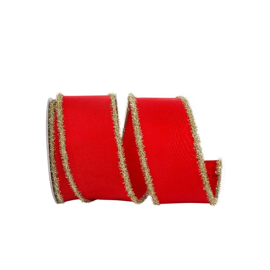 Reliant Ribbon Ribbon | Red Vermilion With Frizette Edge Ribbon, 2.5" X 10Yd