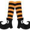 Craig Bachman Wall Decor | Orange And Black Glitter Stripe Halloween Witch Legs