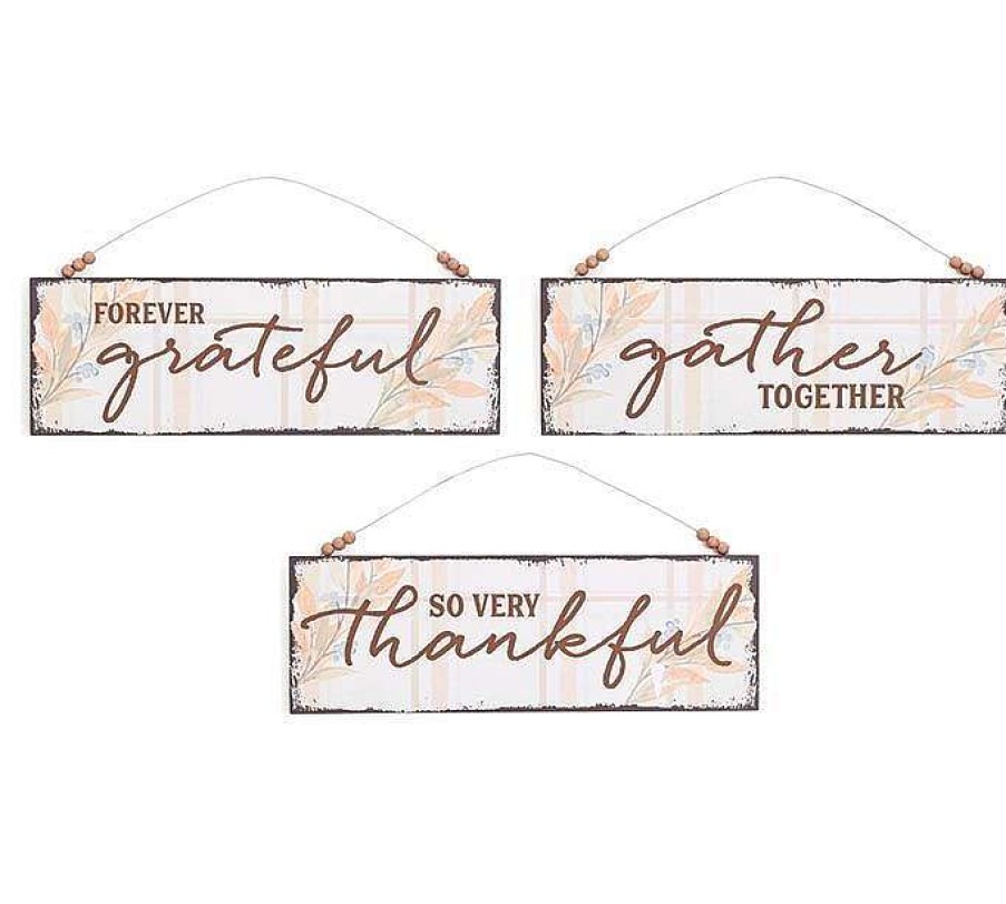 Burton & Burton Table Decor | Thankful Fall Plaid Sign