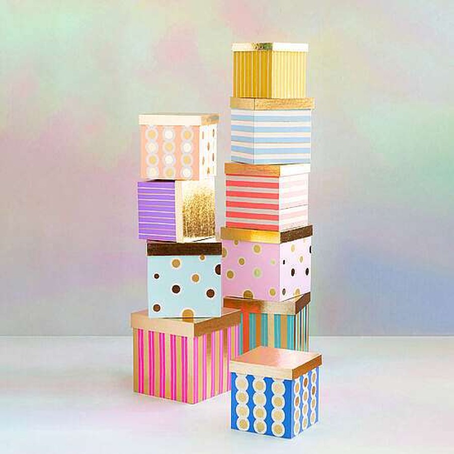 Glitterville Table Decor | Rainbow Gilded Nesting Boxes Set By Glitterville