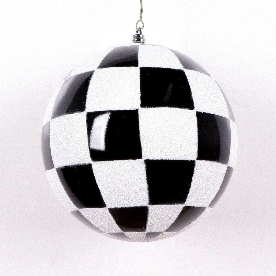 Farrisilk St. Patrick'S Day | Black And White Check Ornament, 5"