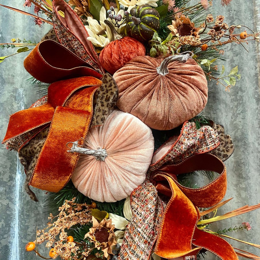 Liberty Floral Figurines | Pink Velvet Pumpkin