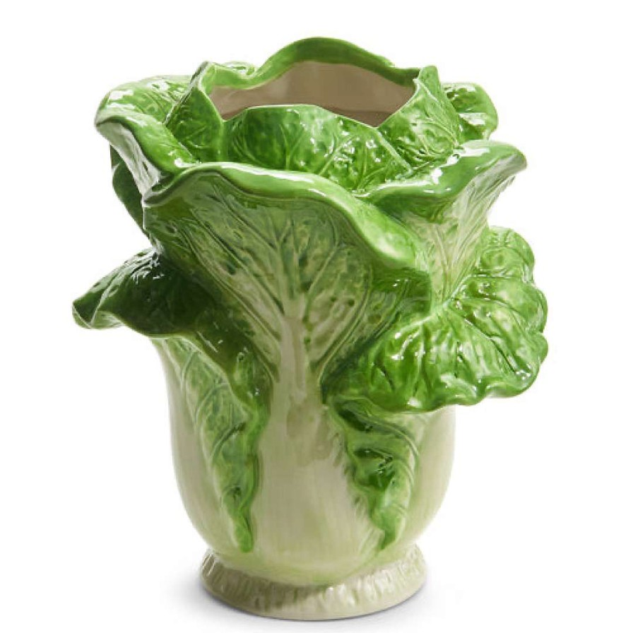 RAZ Decorative Containers | Green Cabbage Vase, 9.5"