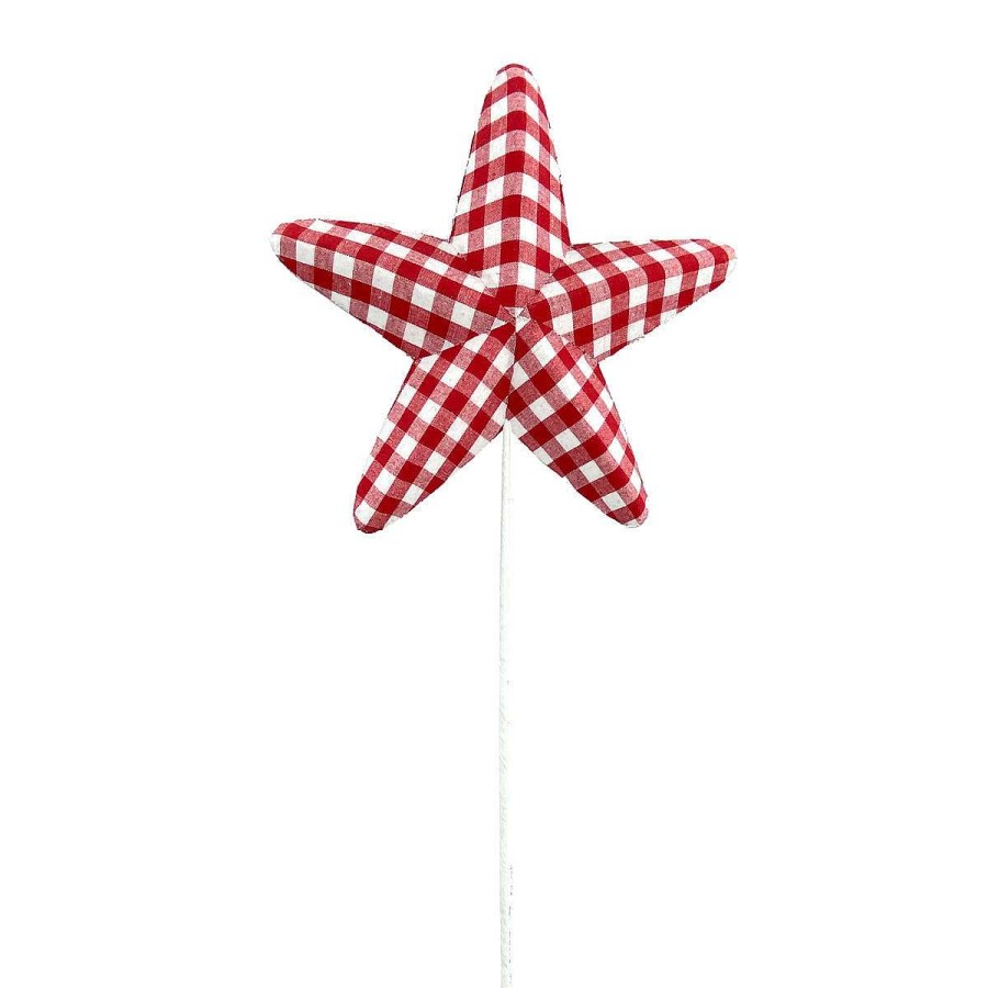 Liberty Floral Picks | Red Gingham Star Pick