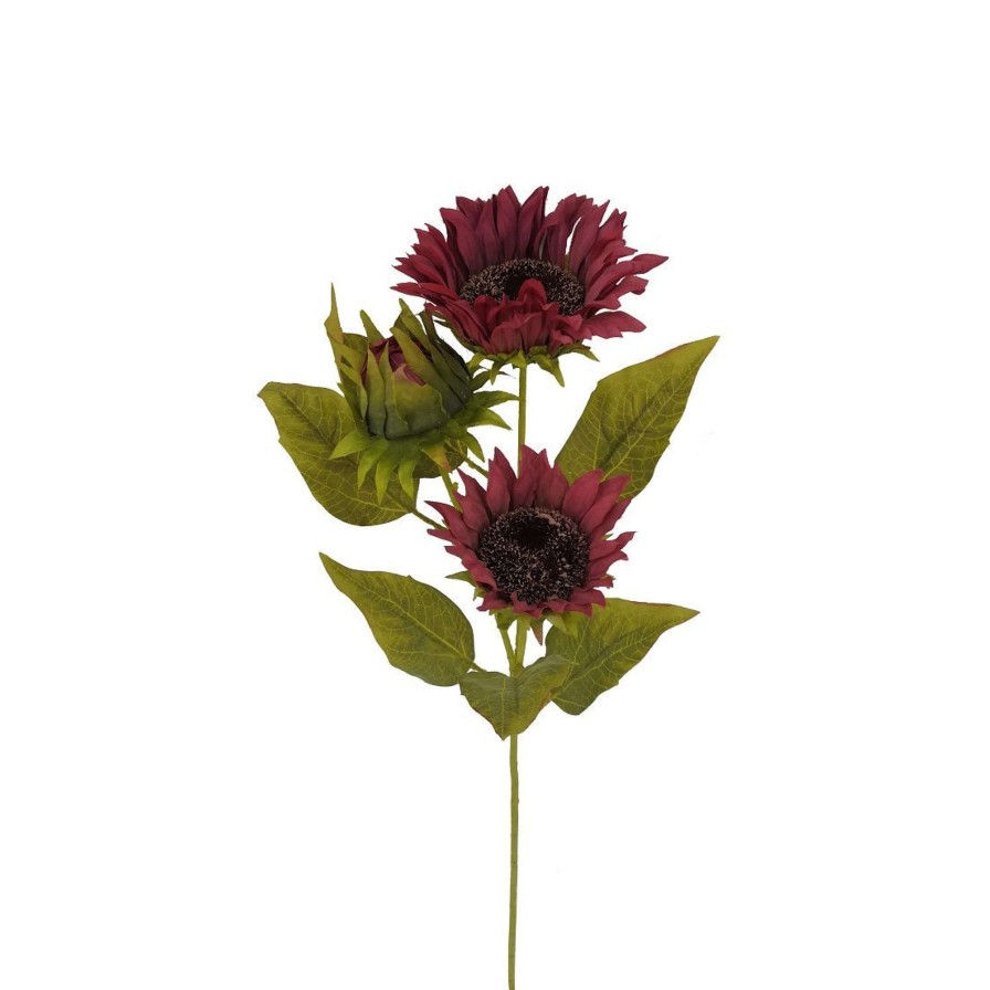 Liberty Floral Floral Decor | Burgandy Sunflower Spray X3