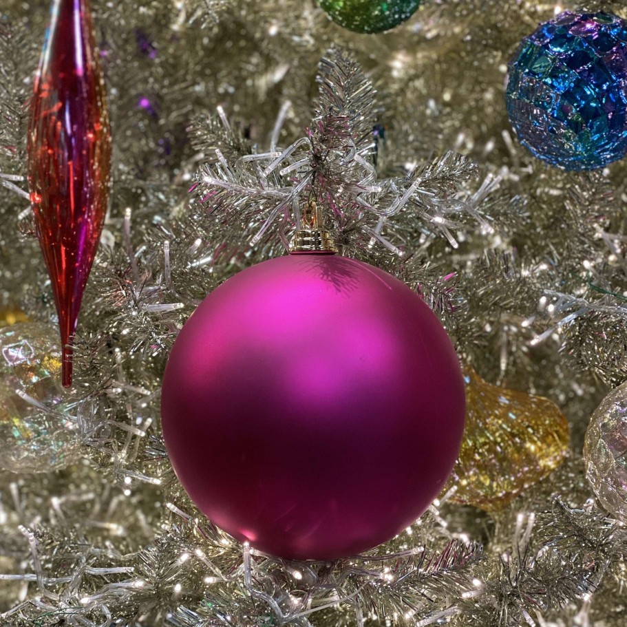 Farrisilk Ball Ornaments | Fuchsia Matte Ball Ornament, 8"