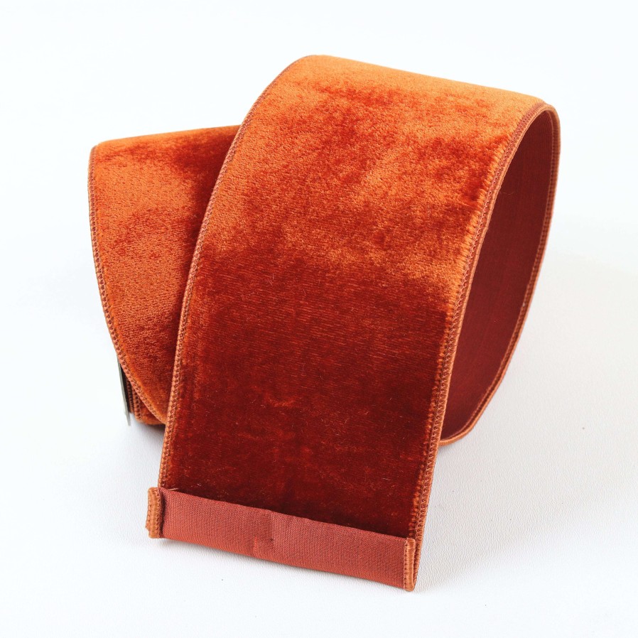 Farrisilk Ribbon | Cinnamon Velvet Ribbon, 4" X 10Yd