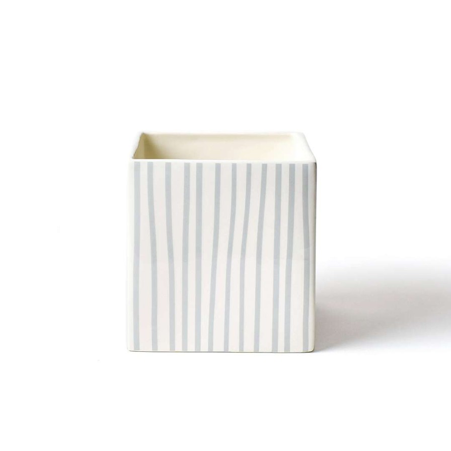 Happy Everything Diy Containers | Stone Mini Stripe Medium Nesting Cube By Happy Everything!