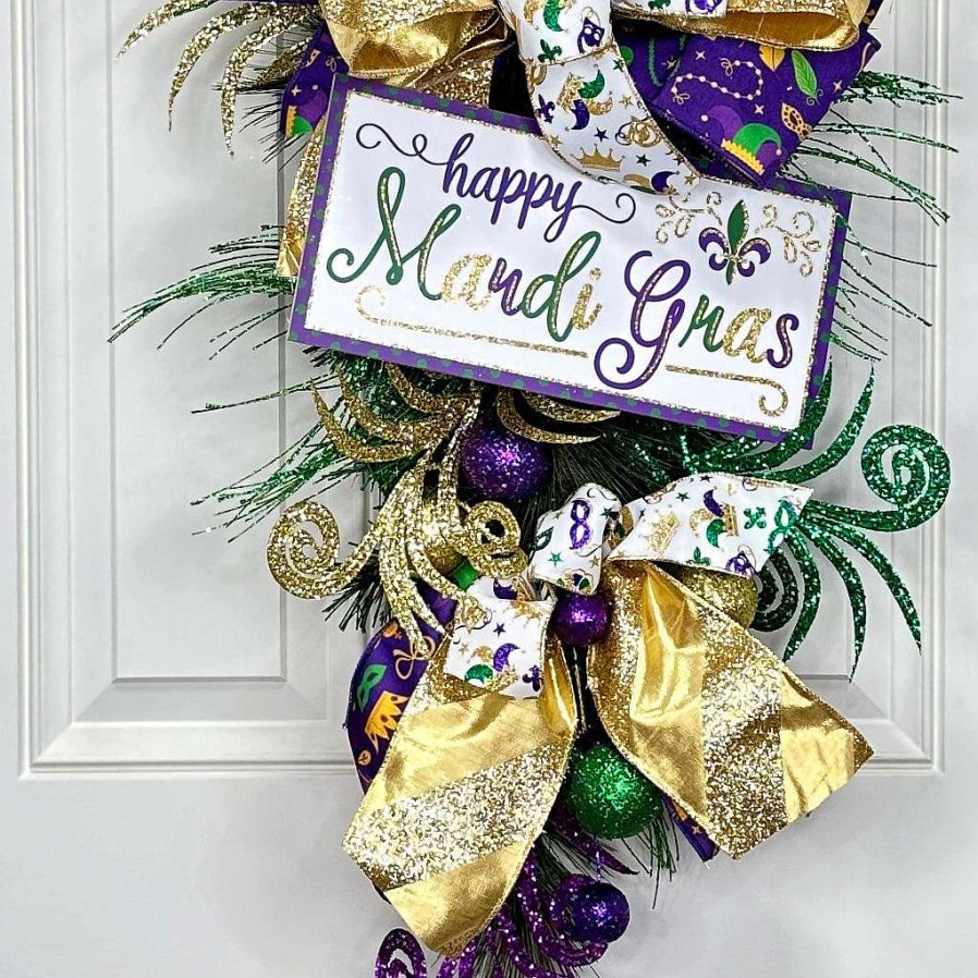 Regency Mardi Gras | Green Glitter Sequin Pampas Grass Spray, 34"